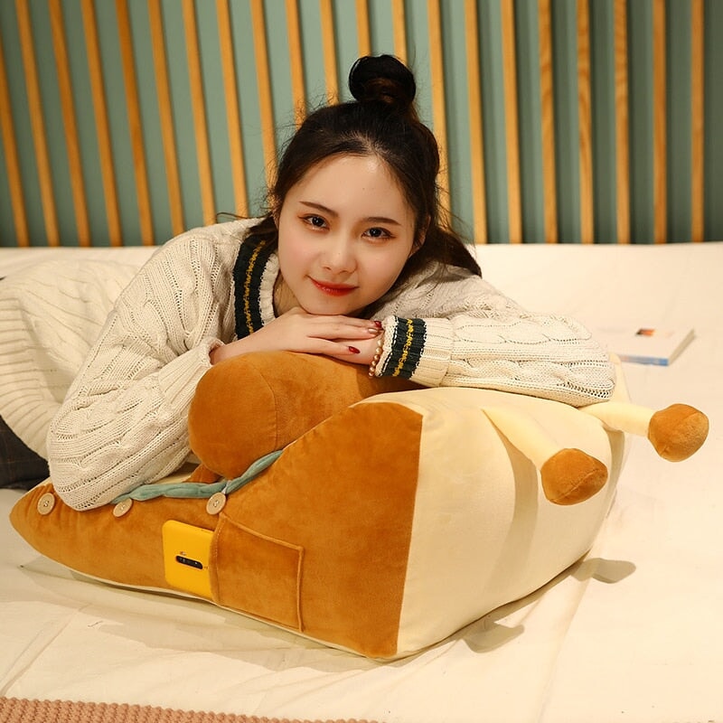 Adorable Toasted Bread Back Support Cushion Plushie