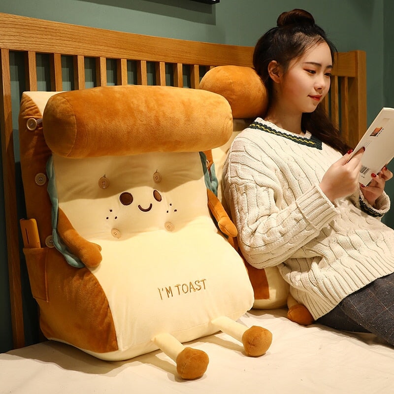 Adorable Toasted Bread Back Support Cushion Plushie