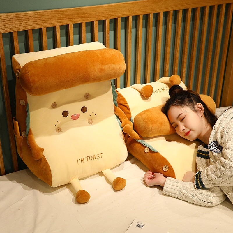 Adorable Toasted Bread Back Support Cushion Plushie