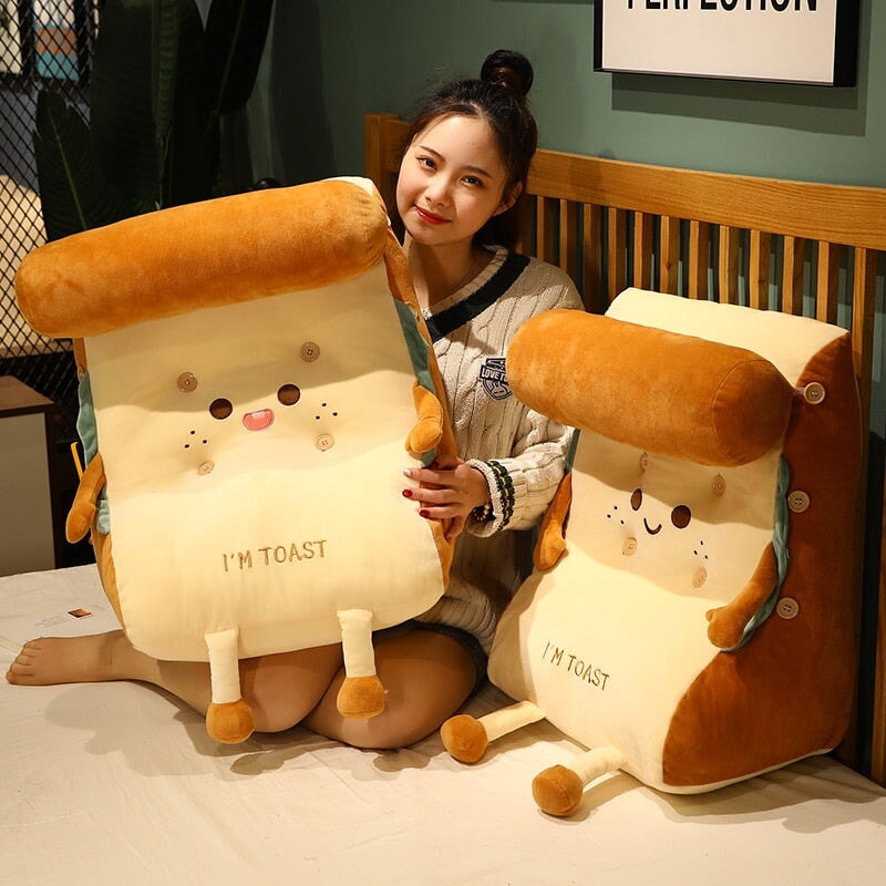 Adorable Toasted Bread Back Support Cushion Plushie