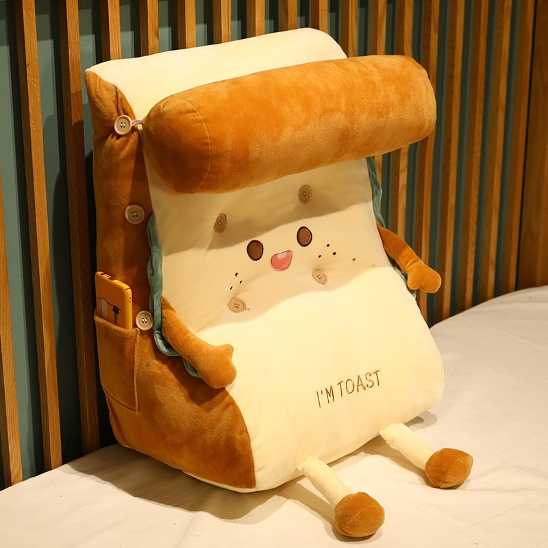 Adorable Toasted Bread Back Support Cushion Plushie