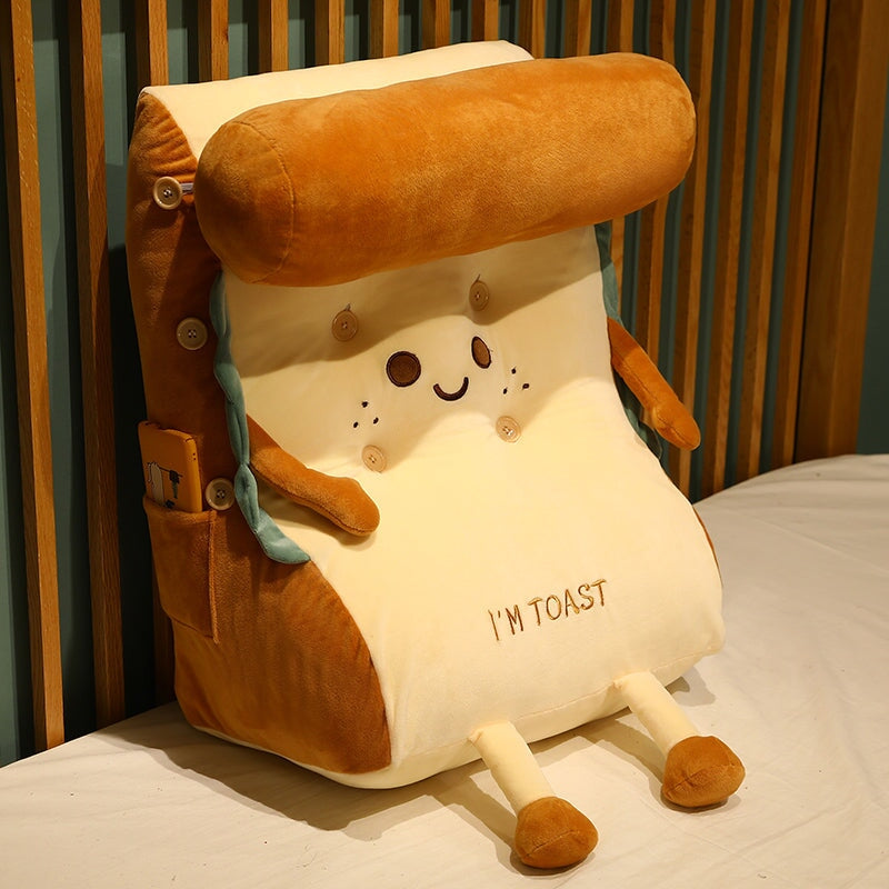 Adorable Toasted Bread Back Support Cushion Plushie