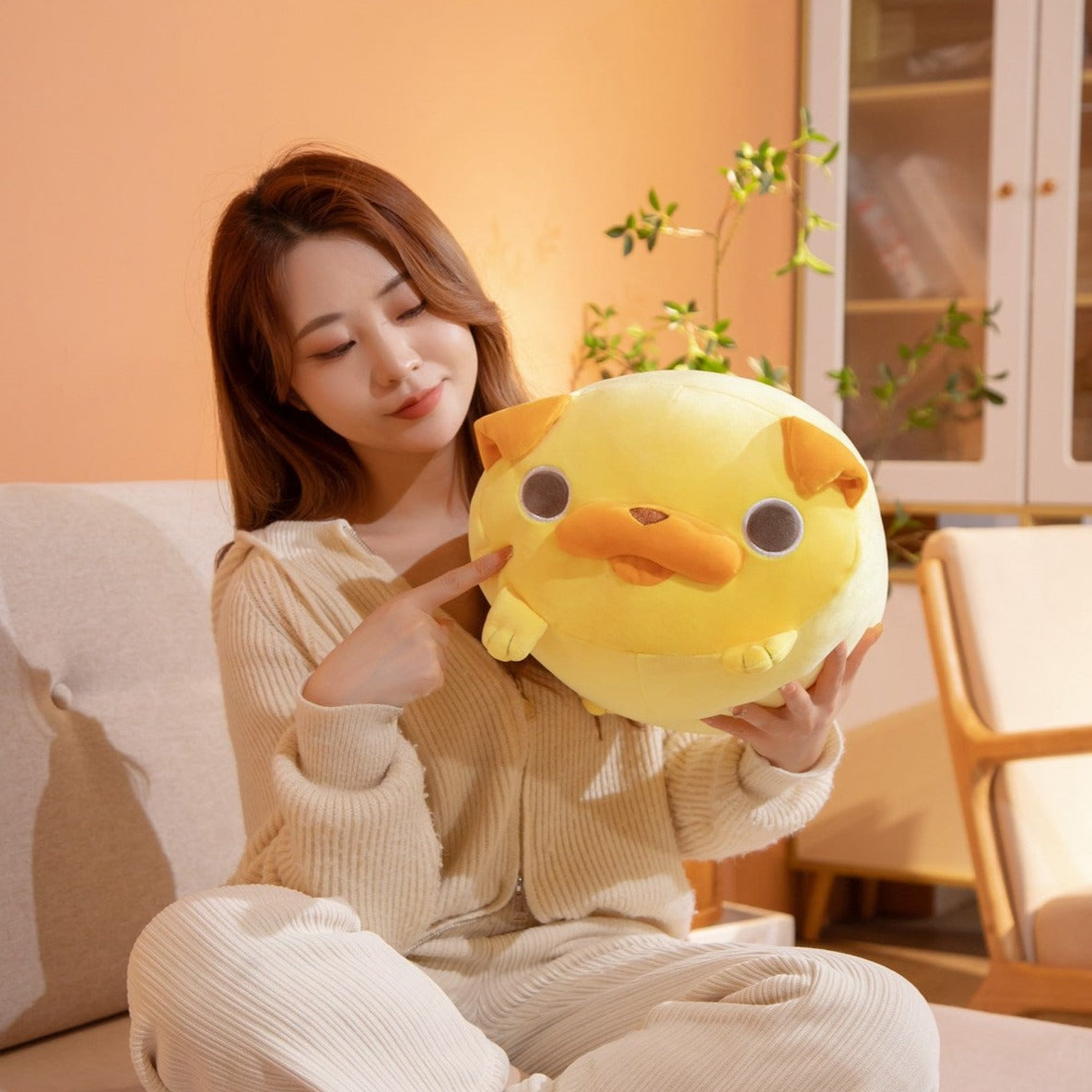 Adorable Yellow Pug Plush Toys