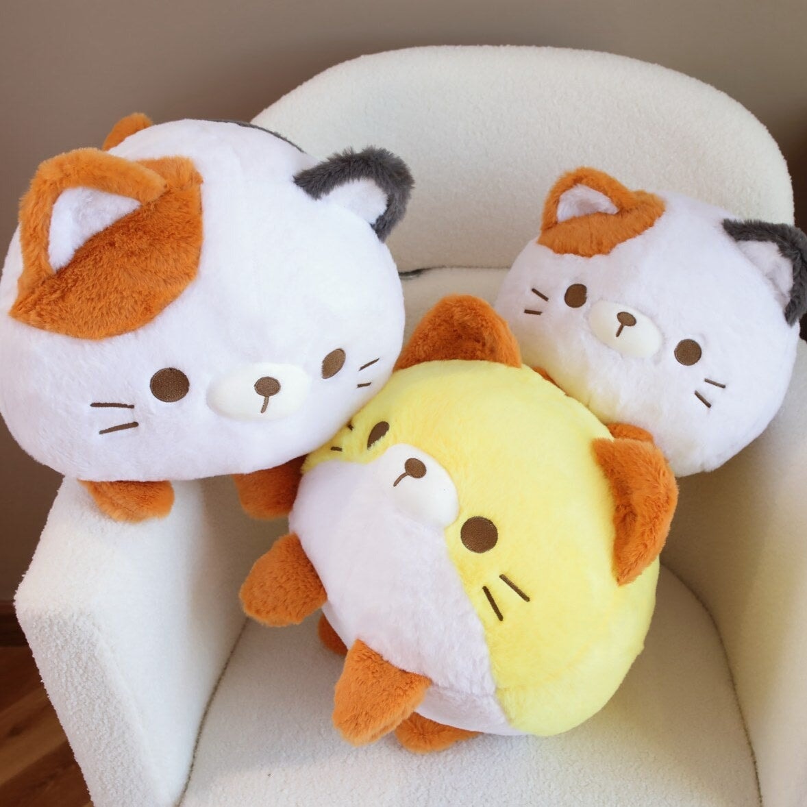 Adorable Trio of Leo, Binx, and Lola Plush Fluffy Cats