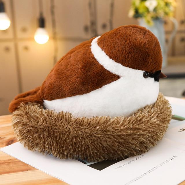 Adorable Realistic Sparrow Family Plush Toys