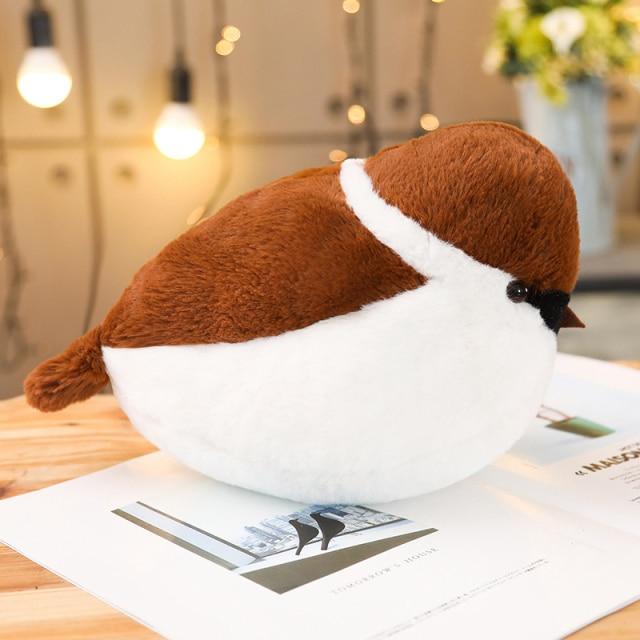 Adorable Realistic Sparrow Family Plush Toys