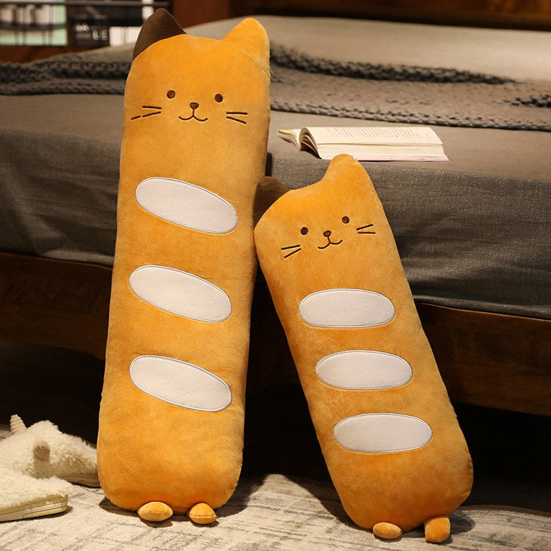 Adorable Long Baguette Cat Bread Plush Toy