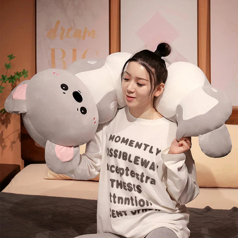 Adorable Long Caterpillar Cat, Koala, and Elephant Plush Toy Collection