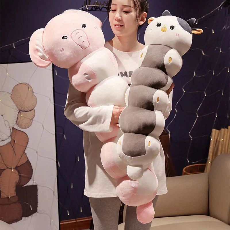 Adorable Long Caterpillar Cat, Koala, and Elephant Plush Toy Collection
