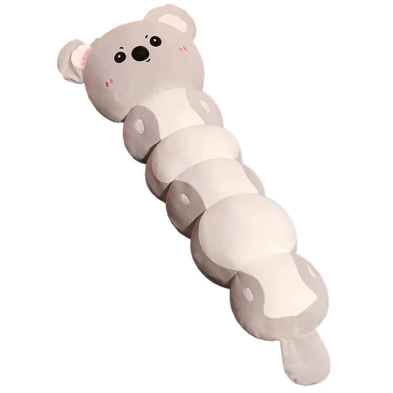 Adorable Long Caterpillar Cat, Koala, and Elephant Plush Toy Collection