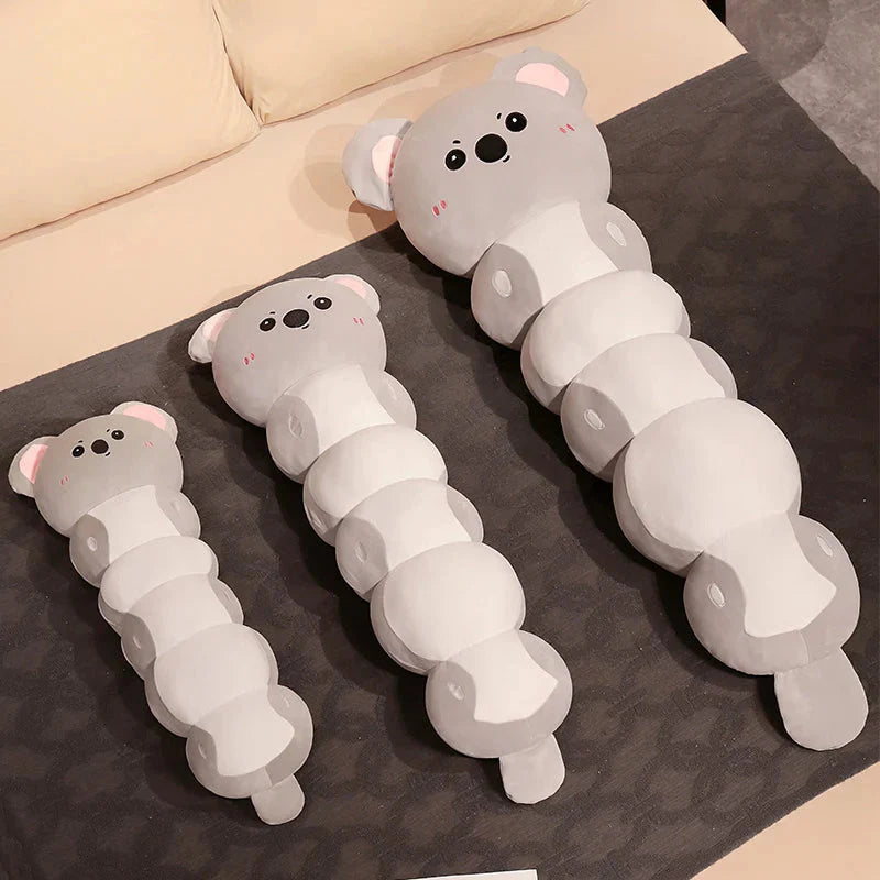 Adorable Long Caterpillar Cat, Koala, and Elephant Plush Toy Collection