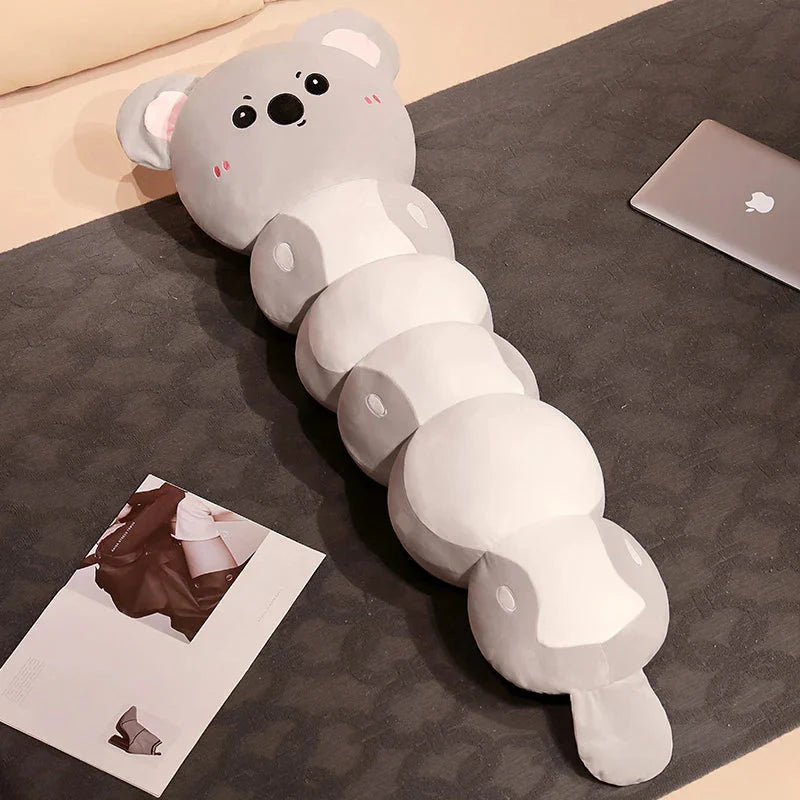 Adorable Long Caterpillar Cat, Koala, and Elephant Plush Toy Collection