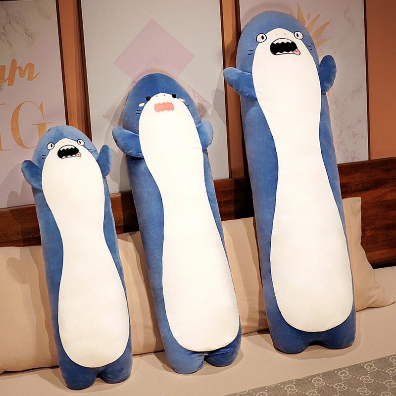 Adorable Long Plush Shark: Cuddly, Angry, and Shocked! | Just Arrived