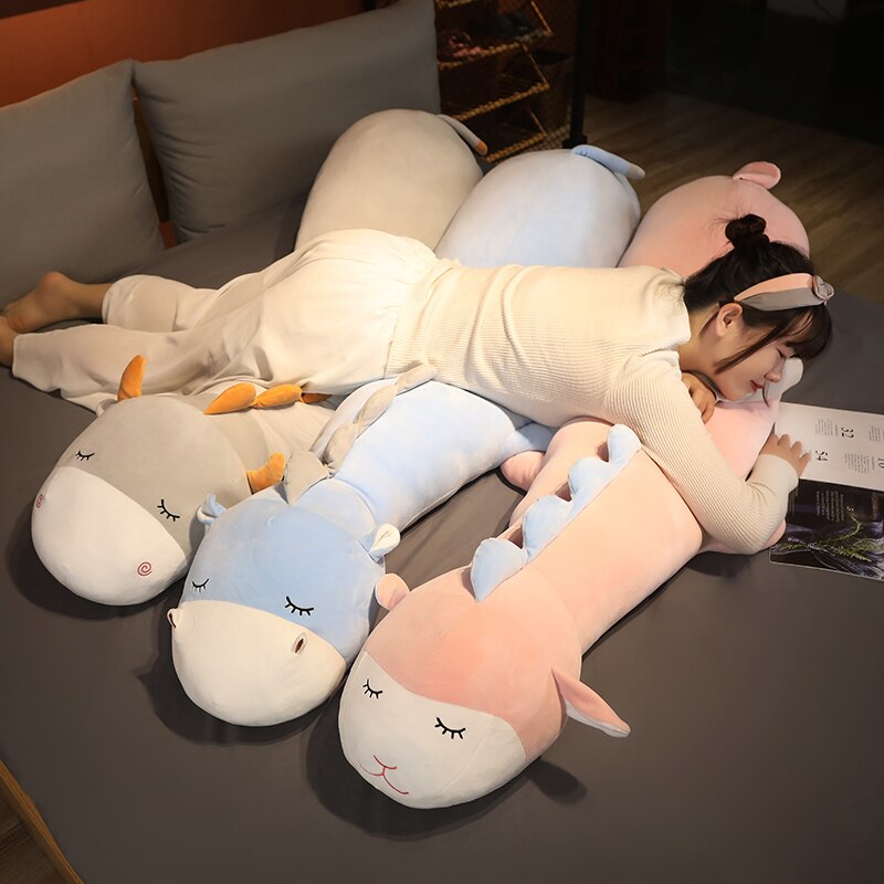 Extra-Soft Long Plush Hippo, Cow, and Sheep Stuffed Animals for Cuddling