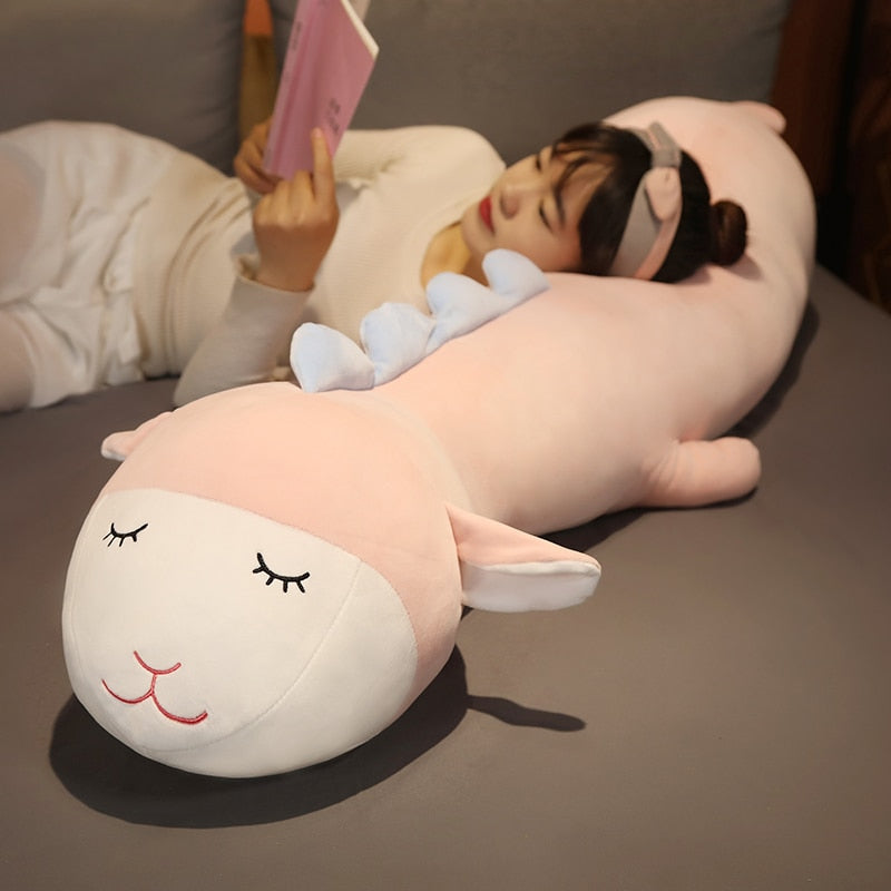 Extra-Soft Long Plush Hippo, Cow, and Sheep Stuffed Animals for Cuddling