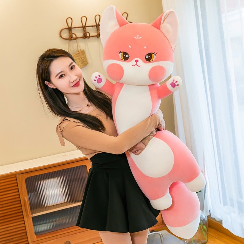 Extra Soft Long-Body Sakura Fox Family Plush Toy