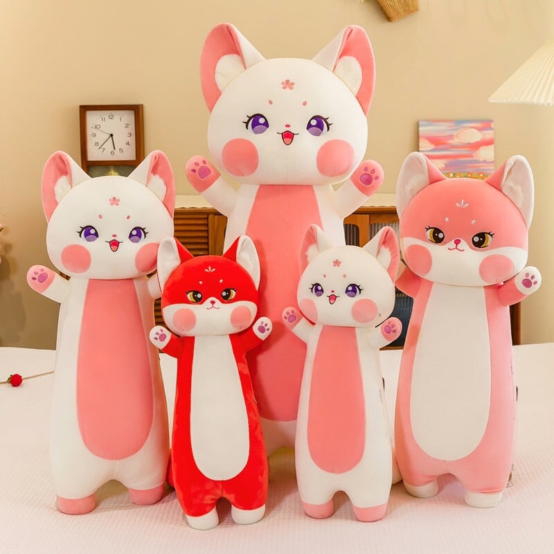 Extra Soft Long-Body Sakura Fox Family Plush Toy