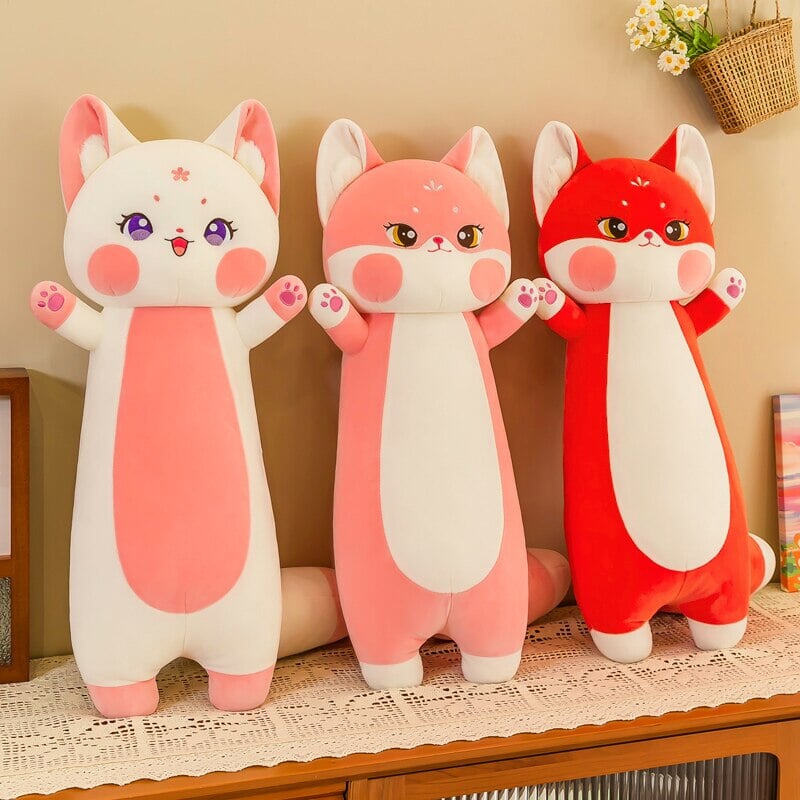 Extra Soft Long-Body Sakura Fox Family Plush Toy