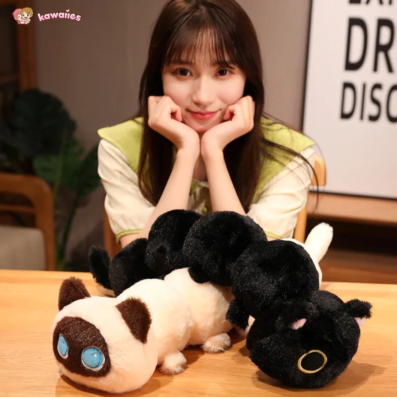 Extra Soft and Cuddly Long Fluffy Cat Caterpillar Plush Toys
