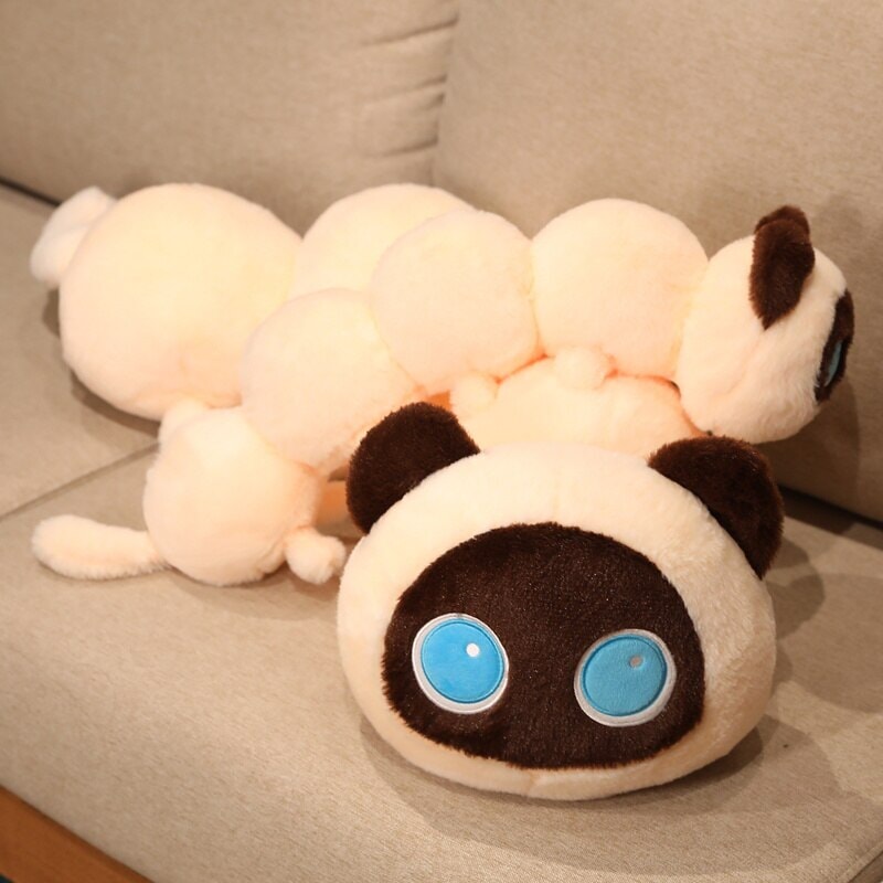 Extra Soft and Cuddly Long Fluffy Cat Caterpillar Plush Toys