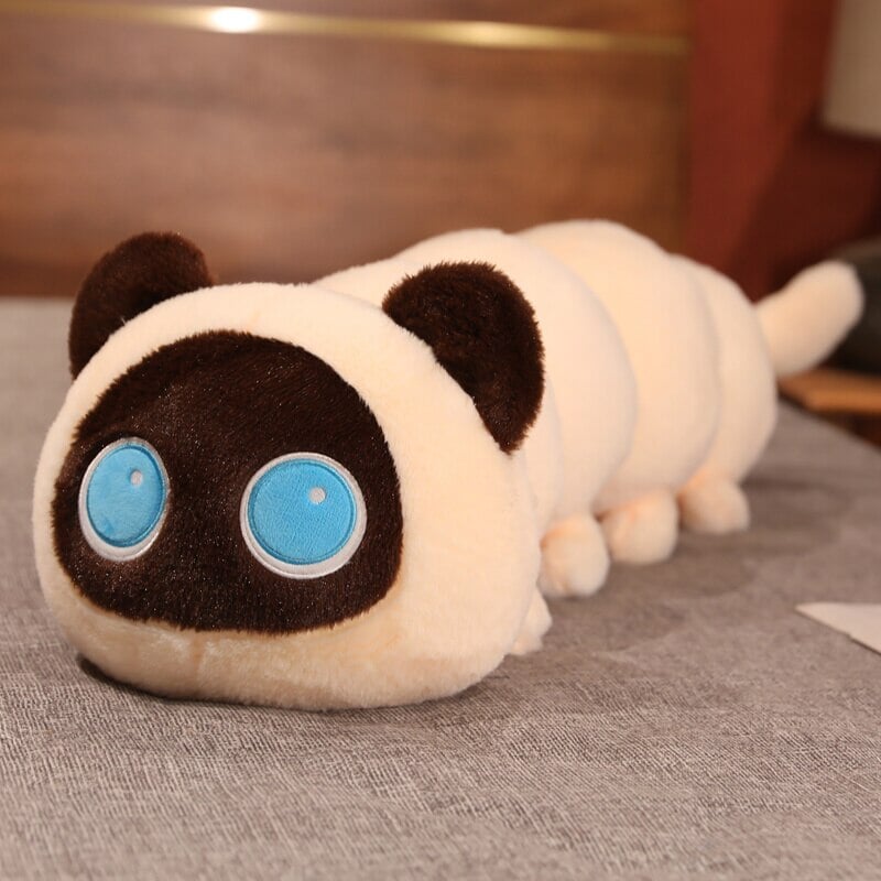 Extra Soft and Cuddly Long Fluffy Cat Caterpillar Plush Toys