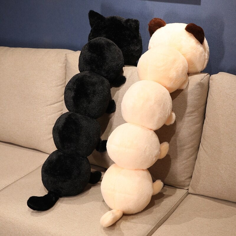 Extra Soft and Cuddly Long Fluffy Cat Caterpillar Plush Toys