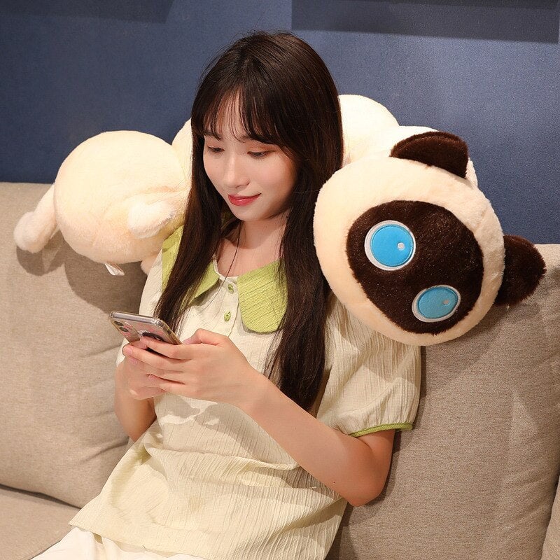 Extra Soft and Cuddly Long Fluffy Cat Caterpillar Plush Toys