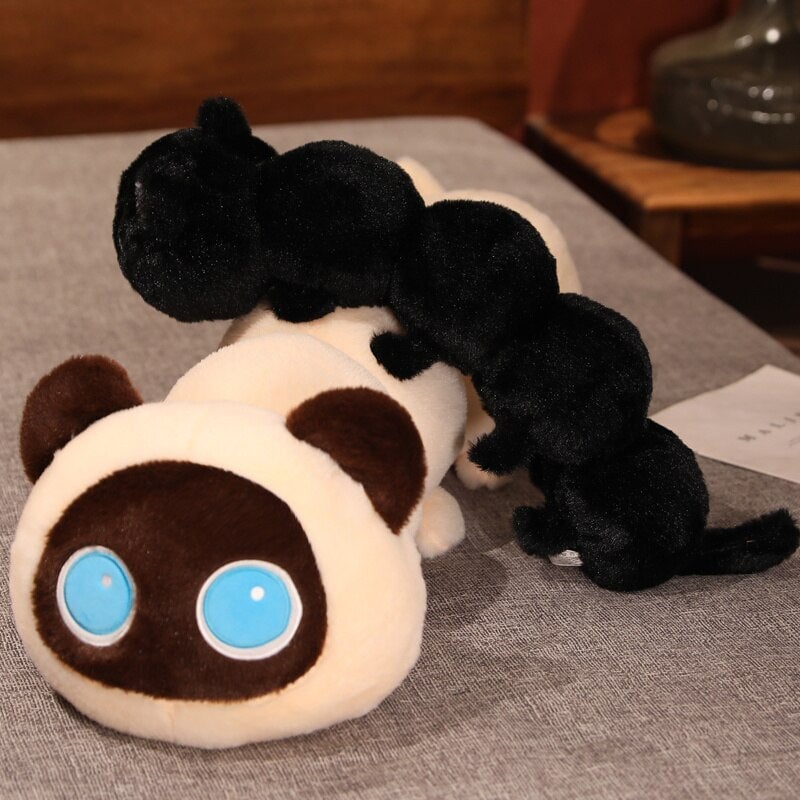 Extra Soft and Cuddly Long Fluffy Cat Caterpillar Plush Toys