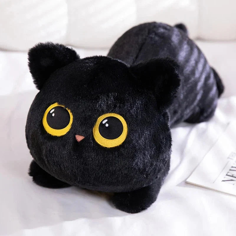 Extra-Large Fluffy Black and Gray Cat Plush Toys