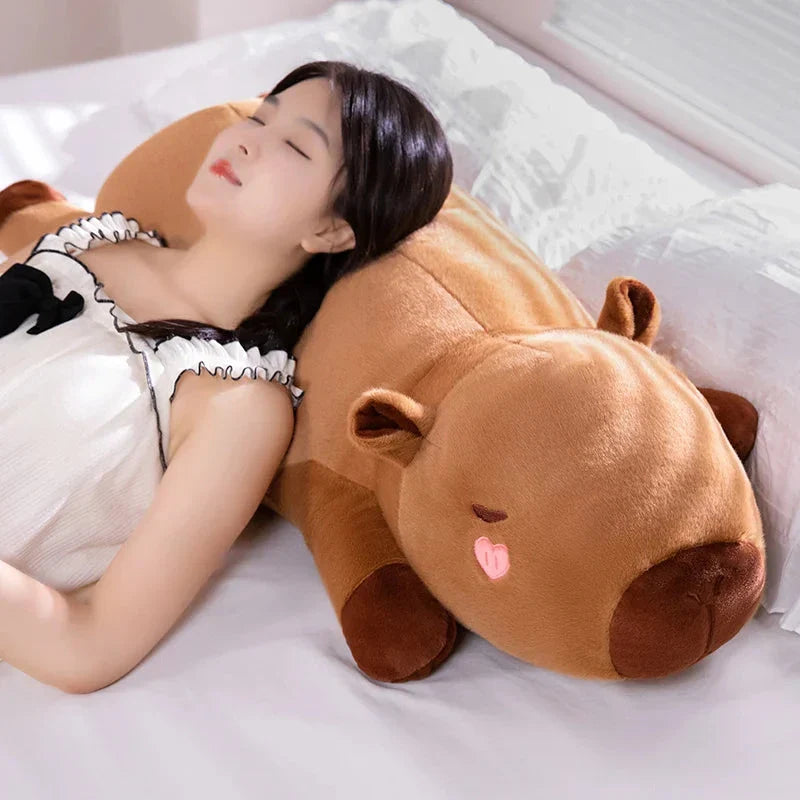 Adorable Long Orange Kawaii Capybara Plushies with Wings