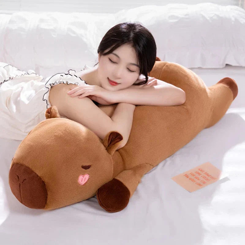 Adorable Long Orange Kawaii Capybara Plushies with Wings