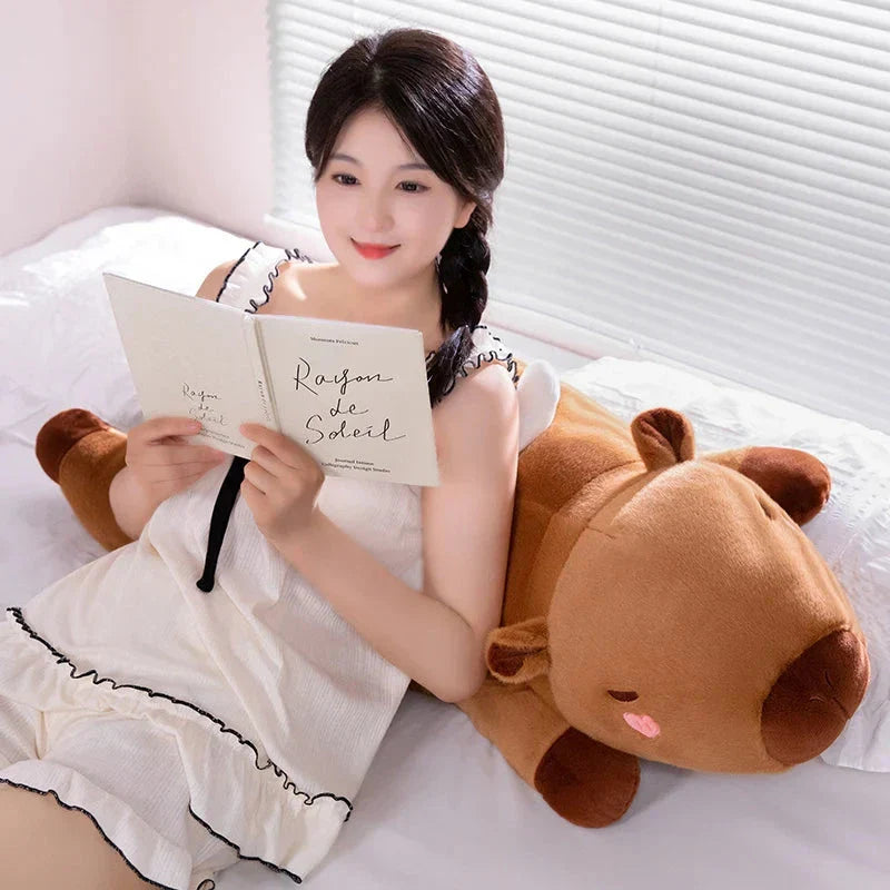 Adorable Long Orange Kawaii Capybara Plushies with Wings