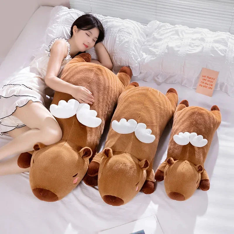 Adorable Long Orange Kawaii Capybara Plushies with Wings