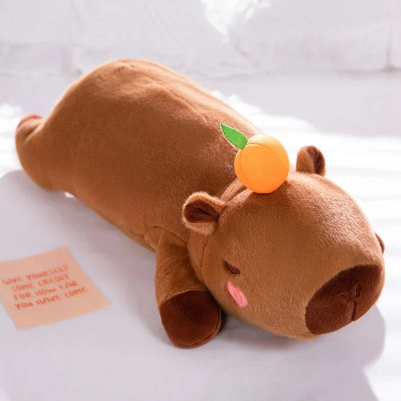 Adorable Long Orange Kawaii Capybara Plushies with Wings