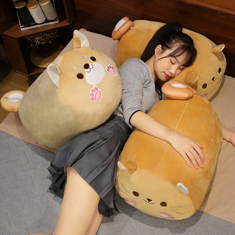 Adorable Long Kawaii Shiba Inu Plush Pillow
