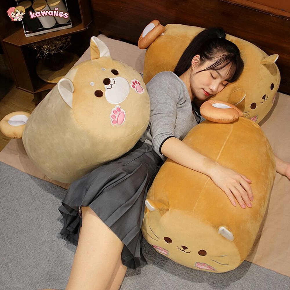 Adorable Long Kawaii Shiba Inu Plush Pillow
