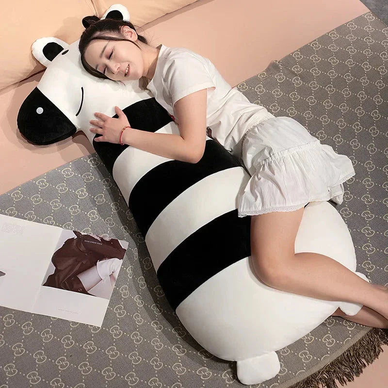 Snuggly Long Penguin, Shiba Inu, Pig, and Zebra Plush Friends