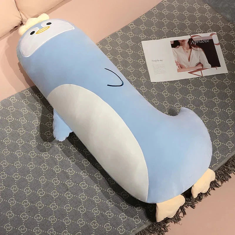 Snuggly Long Penguin, Shiba Inu, Pig, and Zebra Plush Friends