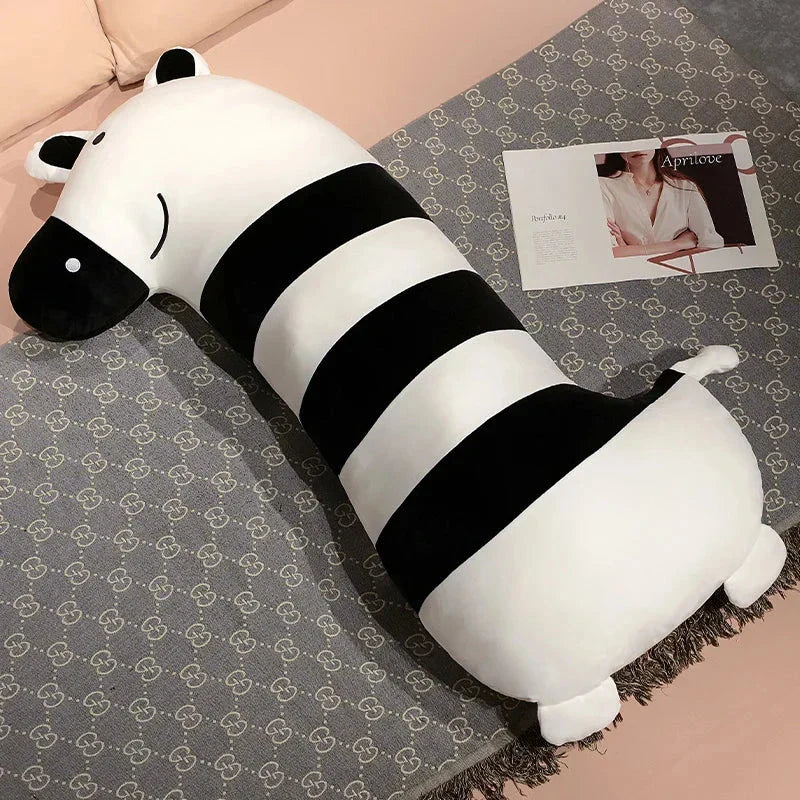Snuggly Long Penguin, Shiba Inu, Pig, and Zebra Plush Friends