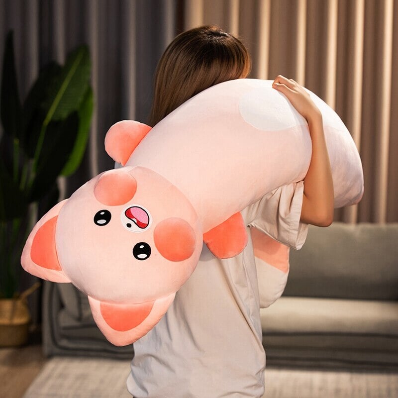 Extra-Soft Long Cat and Raccoon Plush Toys for Ultimate Cuddles