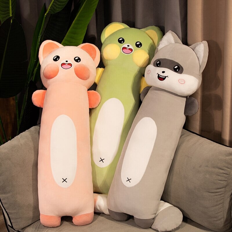 Extra-Soft Long Cat and Raccoon Plush Toys for Ultimate Cuddles