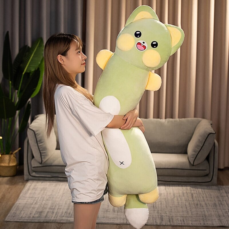 Extra-Soft Long Cat and Raccoon Plush Toys for Ultimate Cuddles