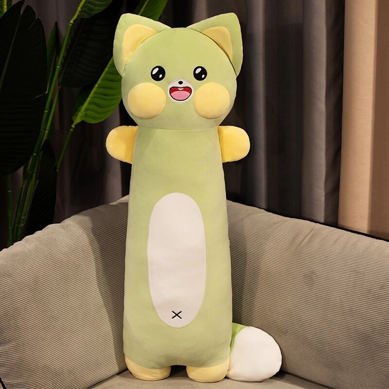 Extra-Soft Long Cat and Raccoon Plush Toys for Ultimate Cuddles