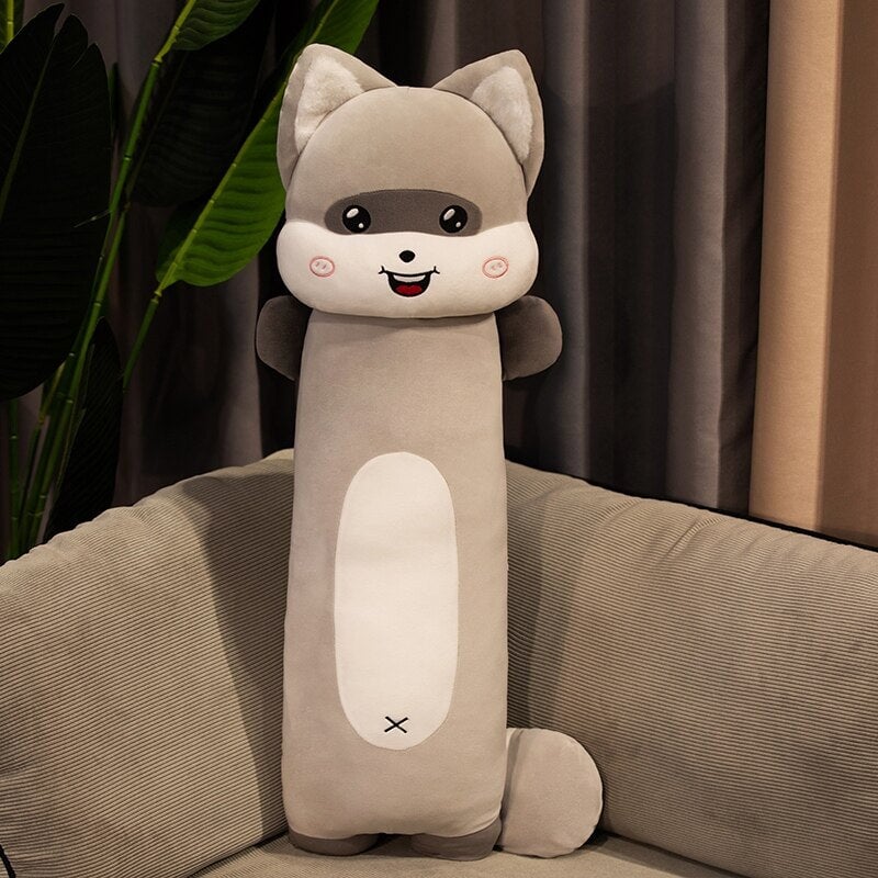 Extra-Soft Long Cat and Raccoon Plush Toys for Ultimate Cuddles