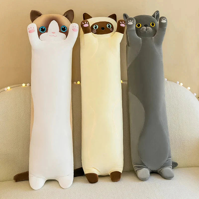 Cozy Collection of Long Plush Siamese, British Shorthair, and Snowshoe Cat Stuffed Animals
