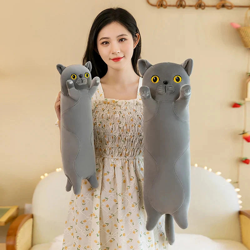 Cozy Collection of Long Plush Siamese, British Shorthair, and Snowshoe Cat Stuffed Animals