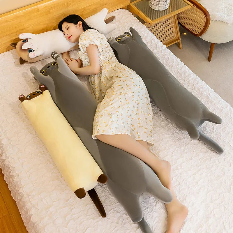 Cozy Collection of Long Plush Siamese, British Shorthair, and Snowshoe Cat Stuffed Animals