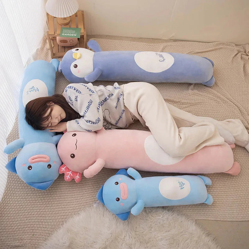 Delightfully Cozy 2024 Long Snuggly Fish, Axolotl, and Penguin Plushie Collection