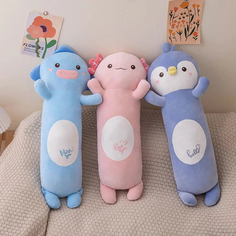 Delightfully Cozy 2024 Long Snuggly Fish, Axolotl, and Penguin Plushie Collection