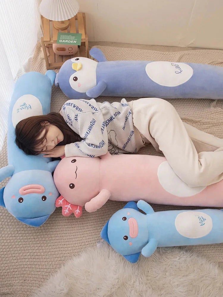 Delightfully Cozy 2024 Long Snuggly Fish, Axolotl, and Penguin Plushie Collection